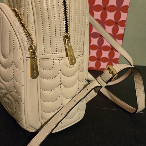 Michael Kors Cream Quilted Backpack - Picture 8 of 10